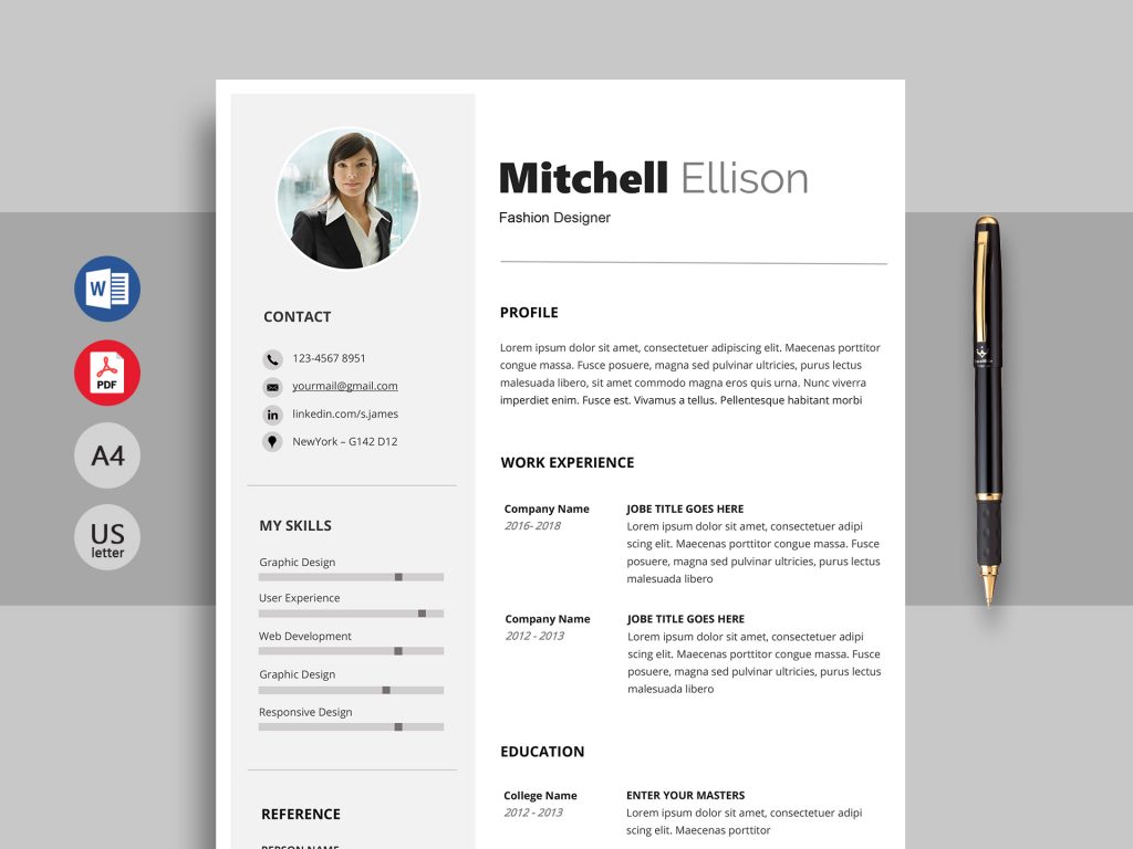 free resume templates 2020