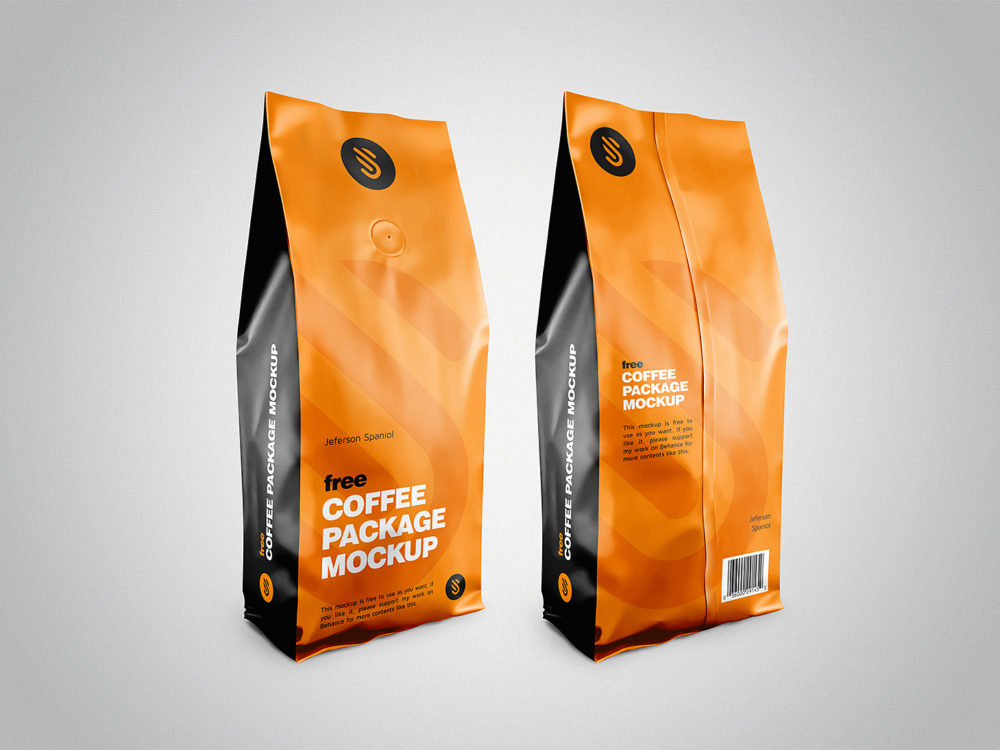 Coffee Pouch Package Mockup