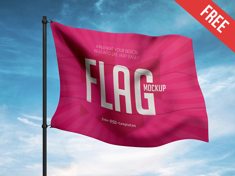 Free Flag Mockup PSD