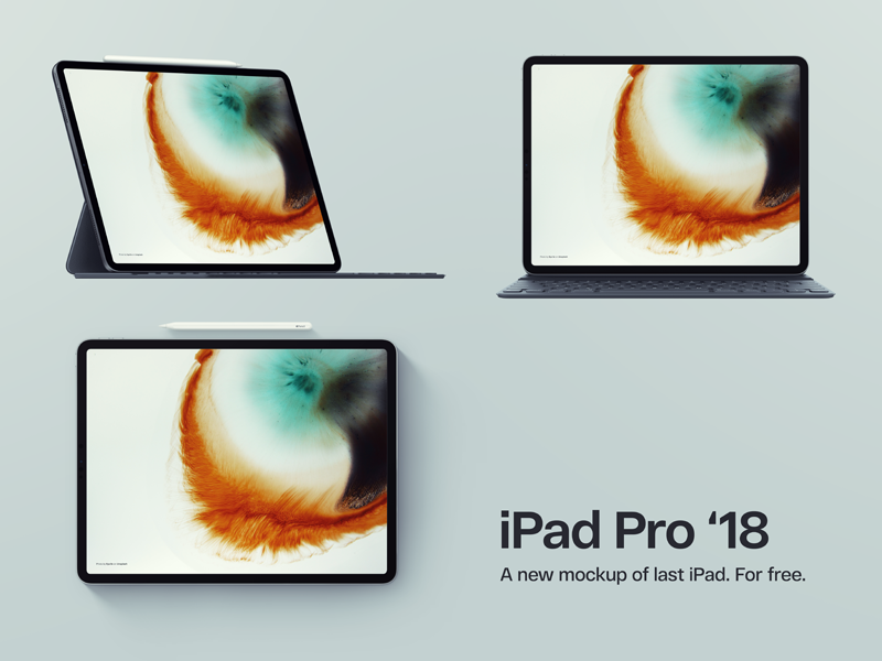 Free iPad Pro Mockup PSD Template with Three Views 2021 ...