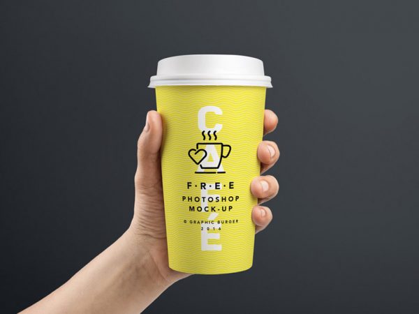 Coffee Cup MockUp Holding In Hand