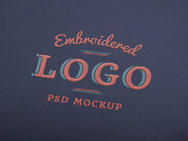 Embroidered Logo Mockup PSD