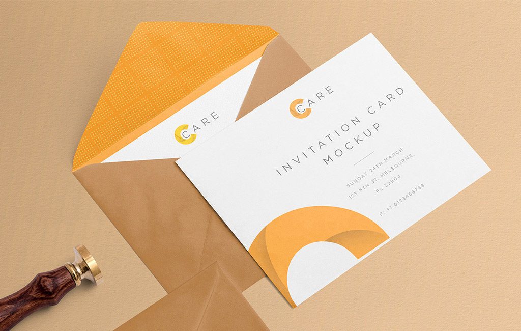 Download Free Invitation Mockup With Card And Envelope 2021 Daily Mockup