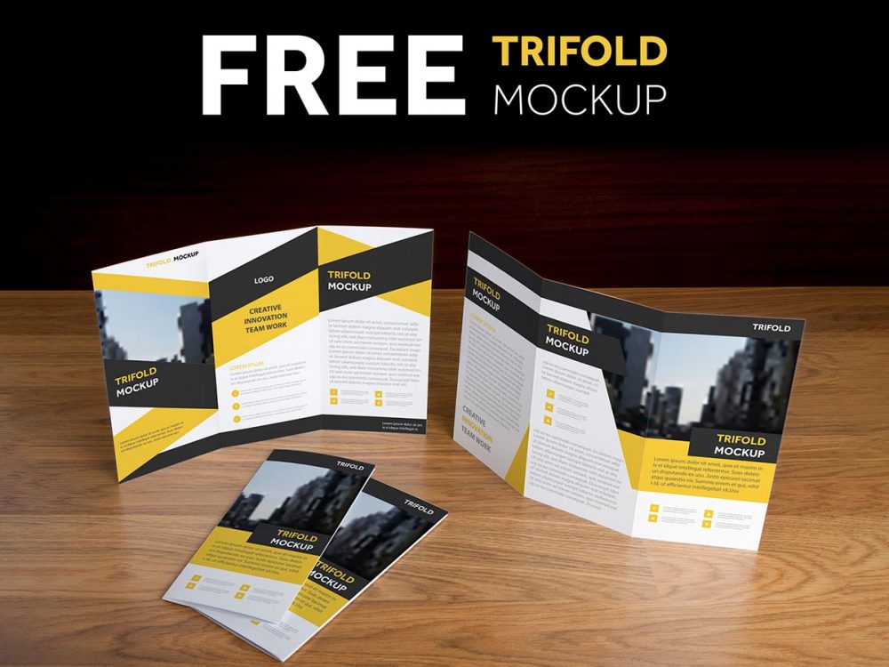 Download Tri Fold Brochure Mockup Psd Free Download Free Premium Vector Download