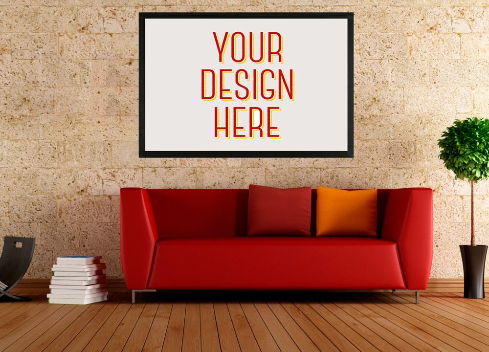 Download Living Room Wall Poster Free PSD Mockup 2021 - Daily Mockup