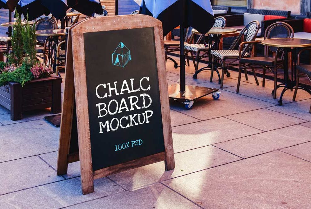 Free Chalk Board Mockup