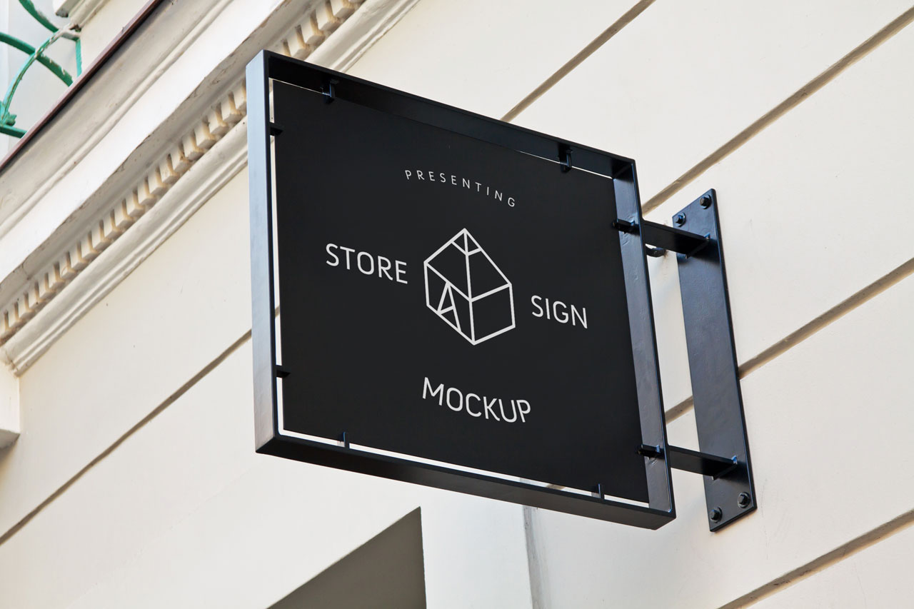 Download Free Store Signboard Mockup Template 2021 Daily Mockup