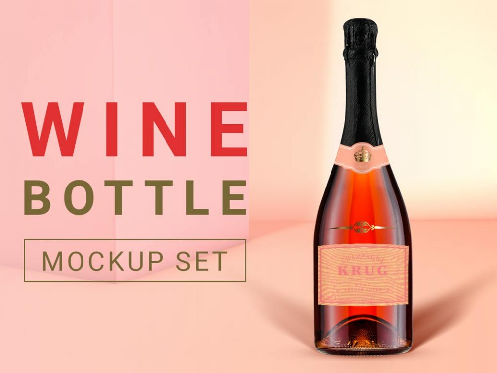 Download Free Wine Bottle Mockup Psd Template 2021 Daily Mockup