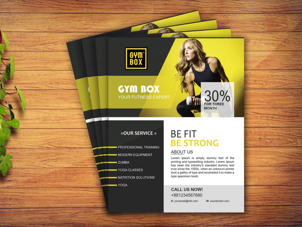 Download Gym Flyer Mockup Free PSD Template 2021 - Daily Mockup