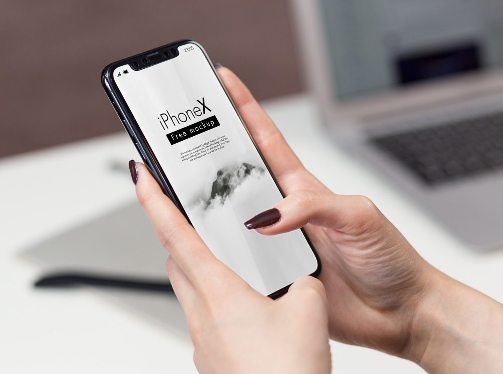 Women Holding Iphone X Mockup Psd Free Daily Mockup