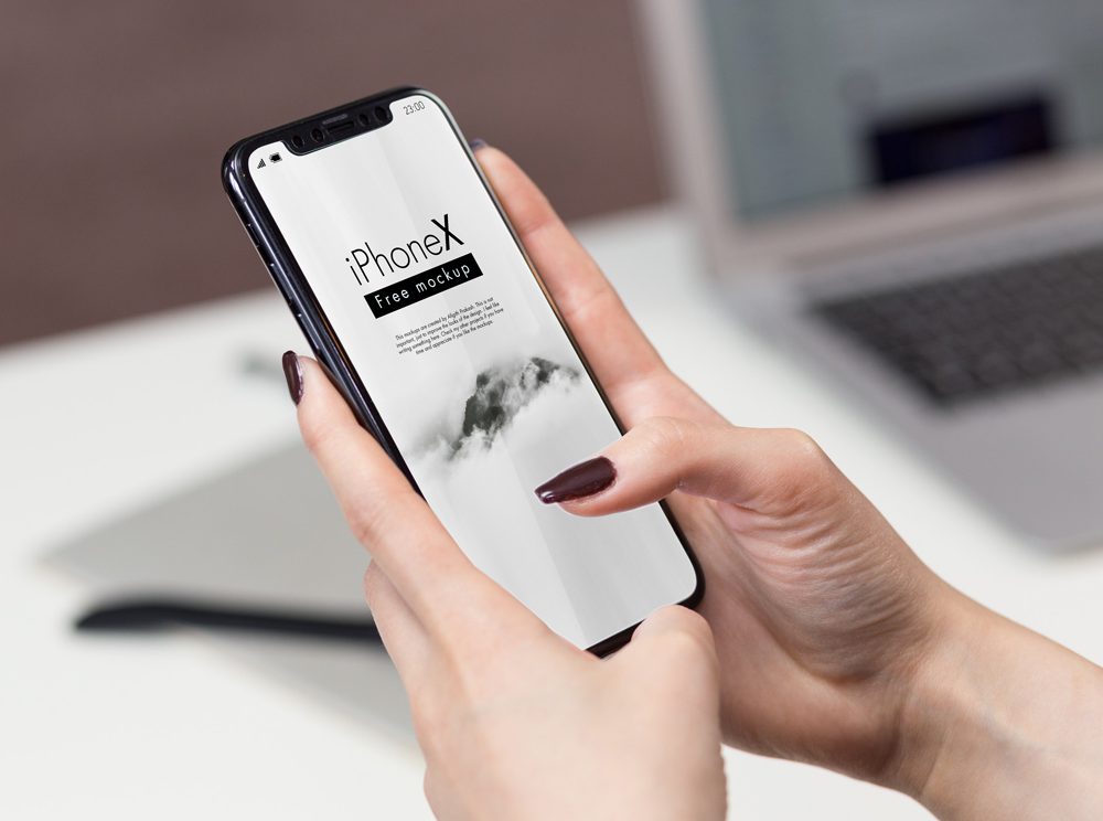 Download Women Holding Iphone X Mockup Psd Free 2021 Daily Mockup