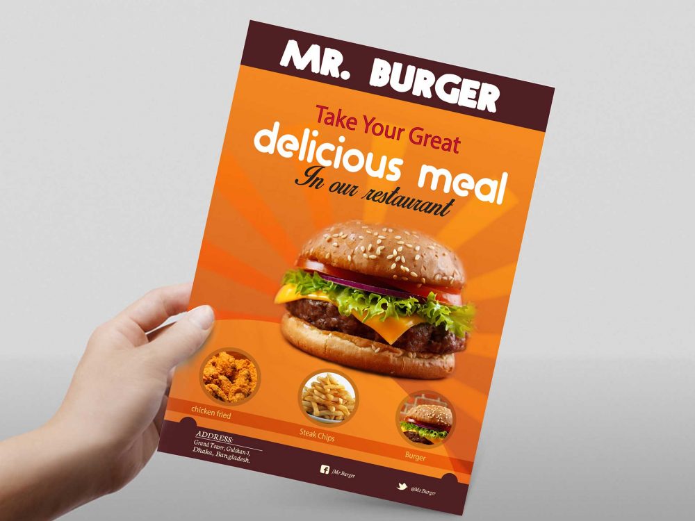 Restaurant Flyer Free Mockup