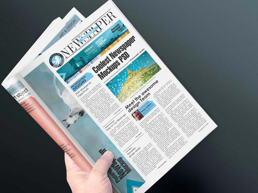 Free Newspaper PSD Mockup