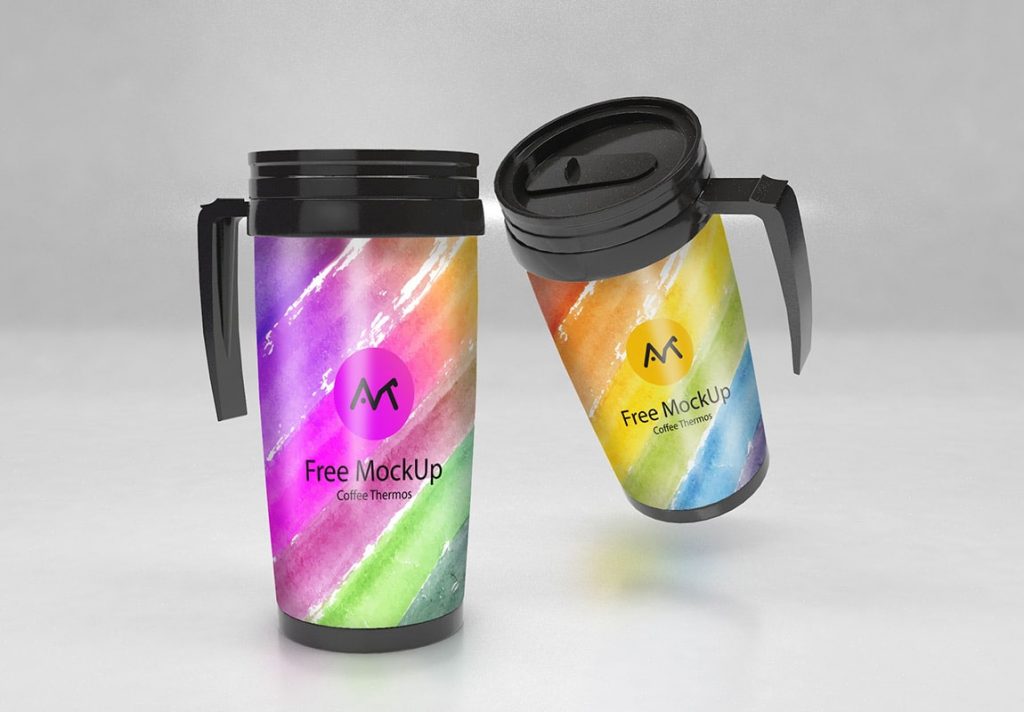 Free Thermos Bottle Mockup PSD