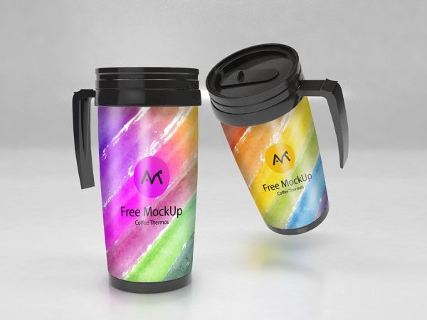 Free Thermos Bottle Mockup PSD