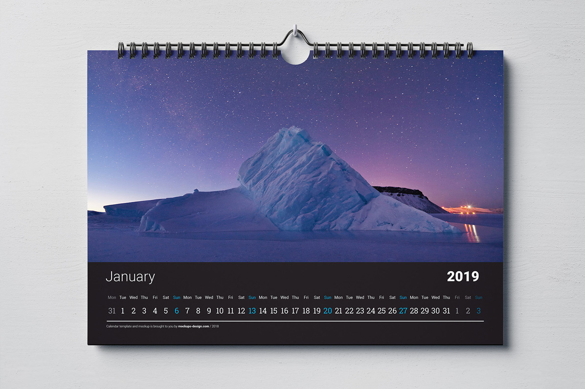 Download Free Calendar Mockup PSD Template 2020 - Daily Mockup