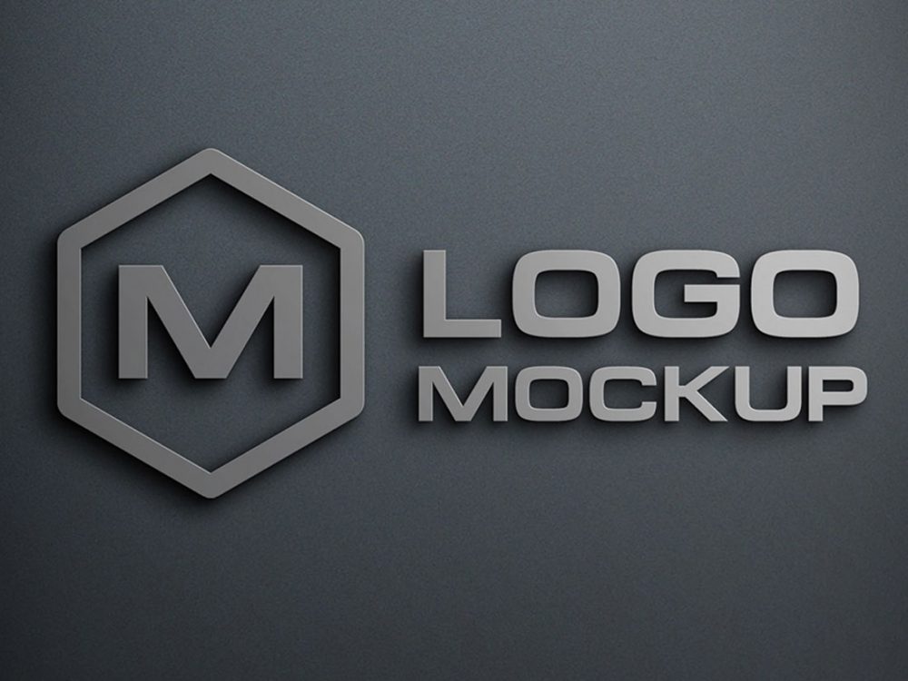 3d logo mockup psd template