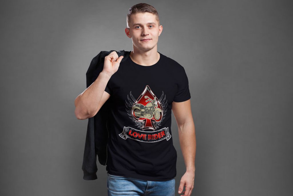 free t-shirt mockup with model