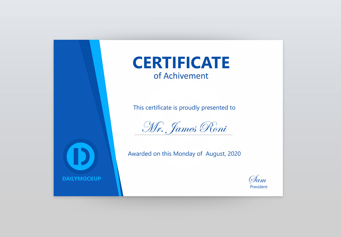 Download Modern Certificate Design Mockup 2021 Daily Mockup