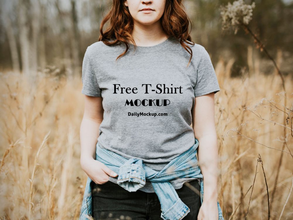 Download Female T-shirt Mockup Free PSD 2020 - Daily Mockup