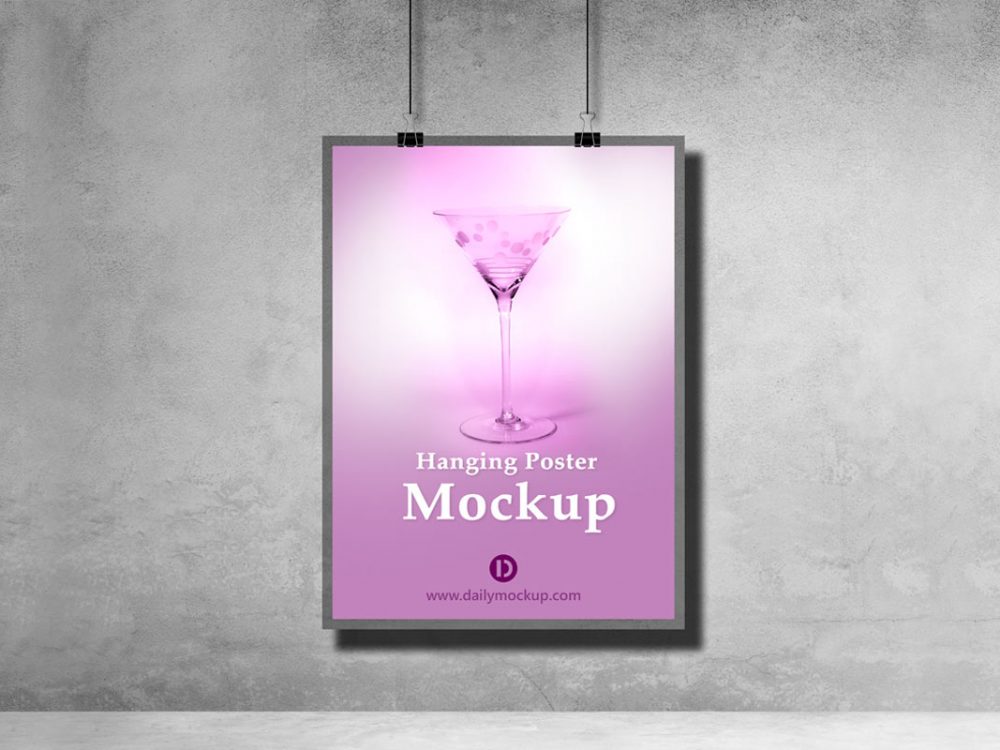 Hanging Poster Mockup Free PSD 2020 - Daily Mockup