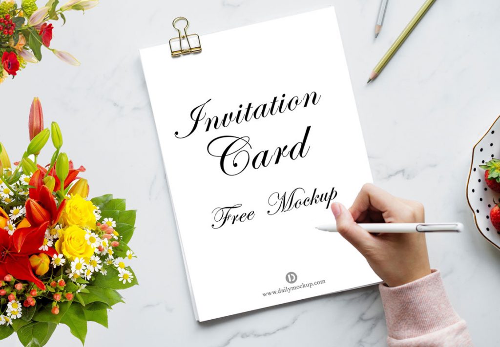 Invitation Card PSD mockup