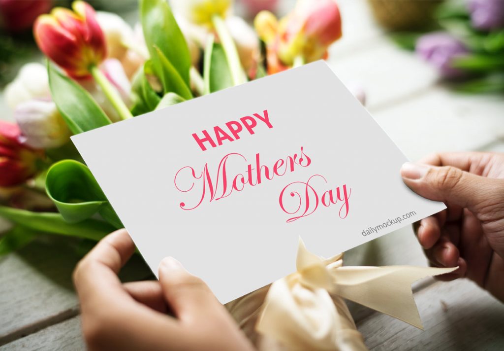 mothers day greeting card mockup