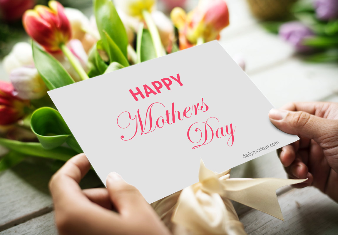 Mothers Day Greeting Card Mockup 2020 - Daily Mockup