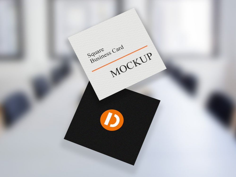 square business card mockup