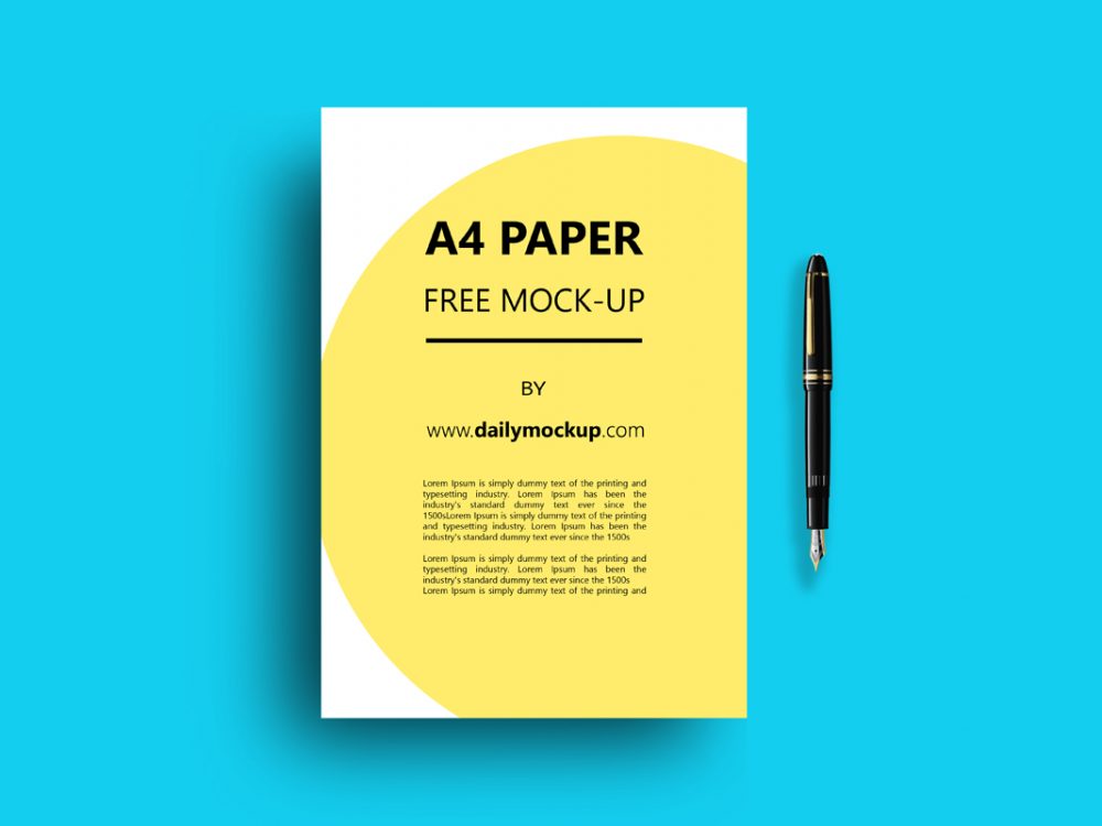 A4 Paper Free Mockup