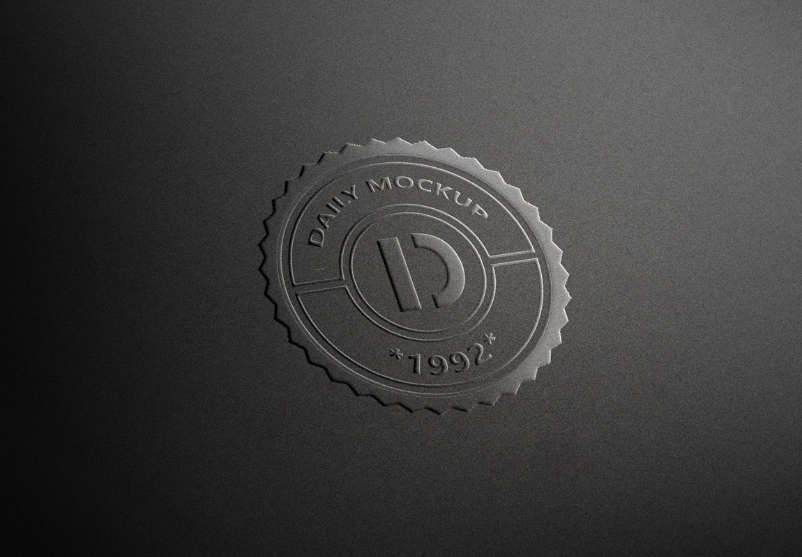 Leather Embossed Logo Mockup | eyMockup