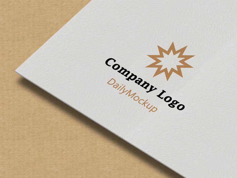 Download Company Logo Mockup On Paper Texture 2021 Daily Mockup
