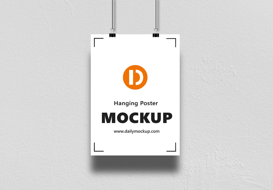 Download Hanging Poster Mockup Free PSD 2021 - Daily Mockup