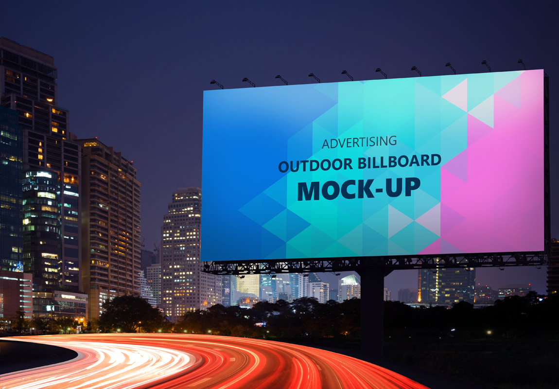 Download This Black Billboard Mockup in PSD - Designhooks