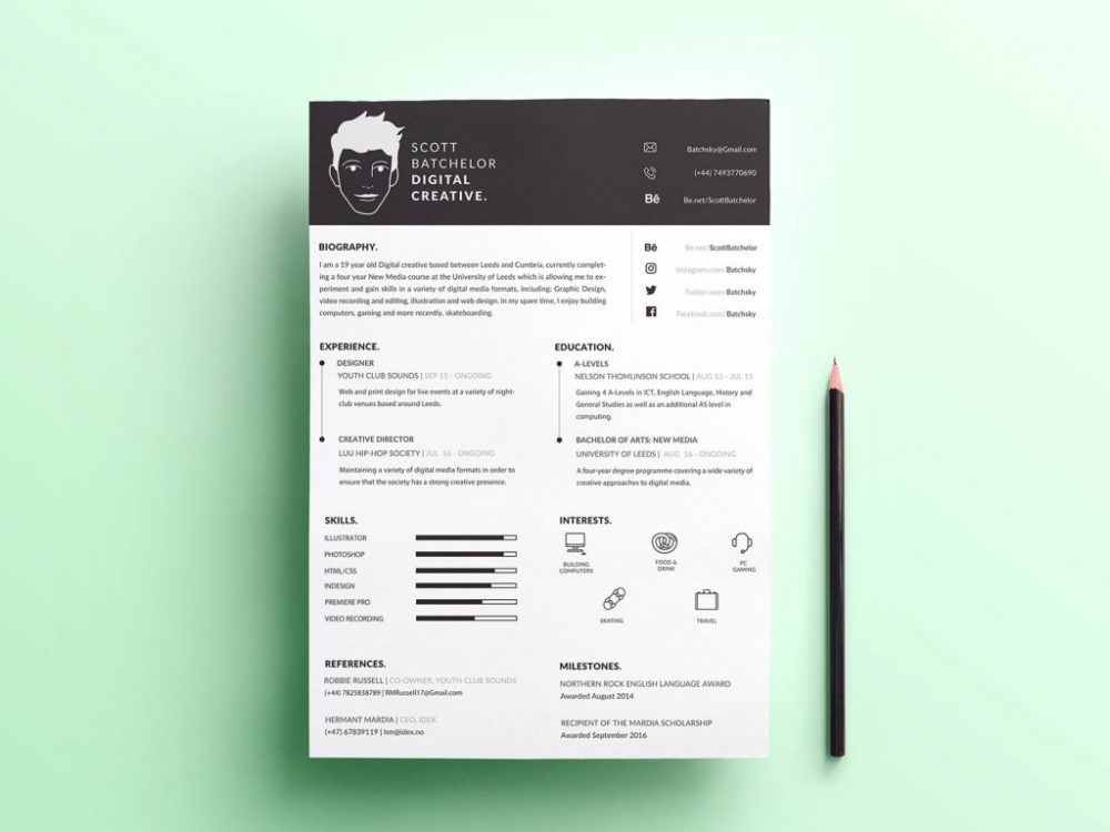 Download Free A4 Resume Template Download 2021 Daily Mockup