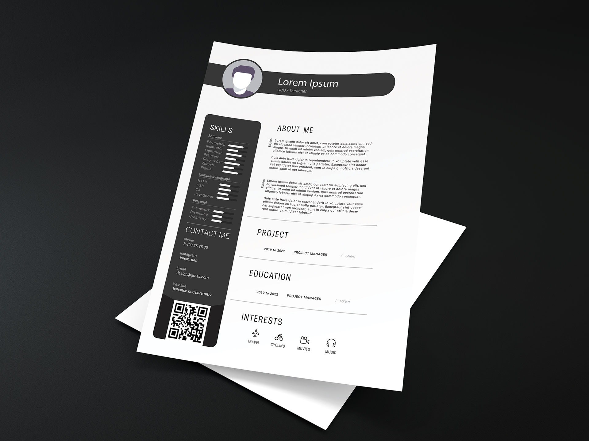 Download Free Modern PSD Resume Template 2020 - Daily Mockup