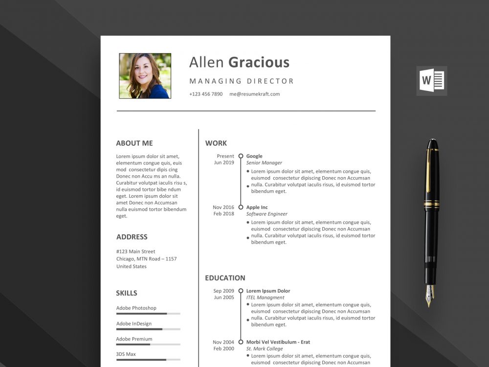 Resume Template In Word Download - Resume Templates Editable #editable #resume # ... / The resume samples listed by positions adapt to all types of professional profiles.