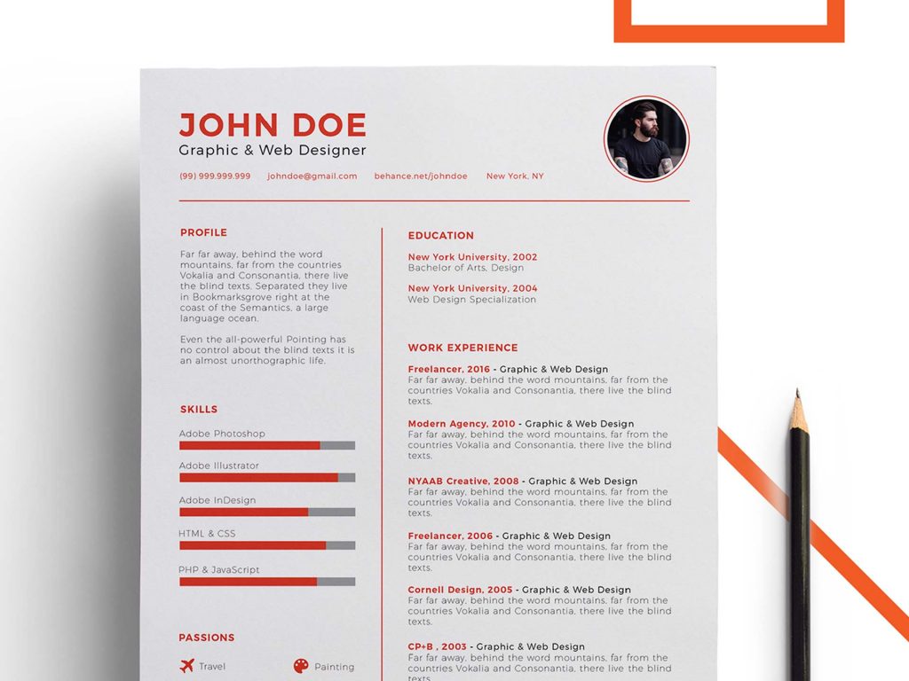 Free Power Point Modern Resume Template 2023 Daily Mockup