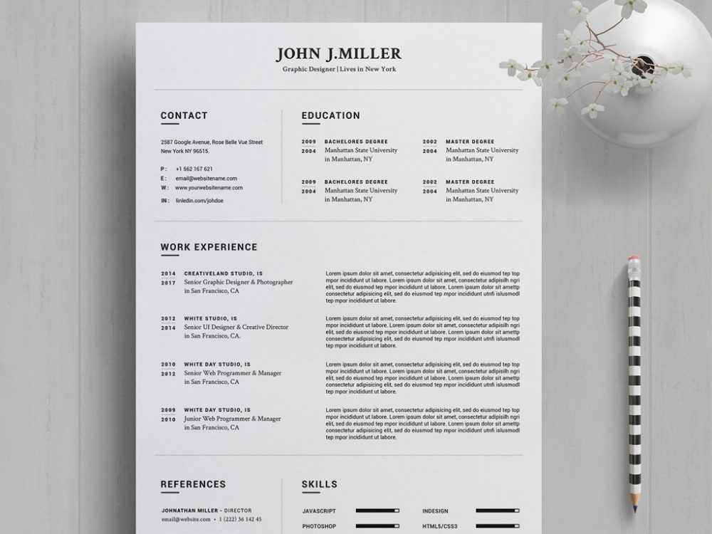 Free Word Resume Template Instant Download 2020 - Daily ...