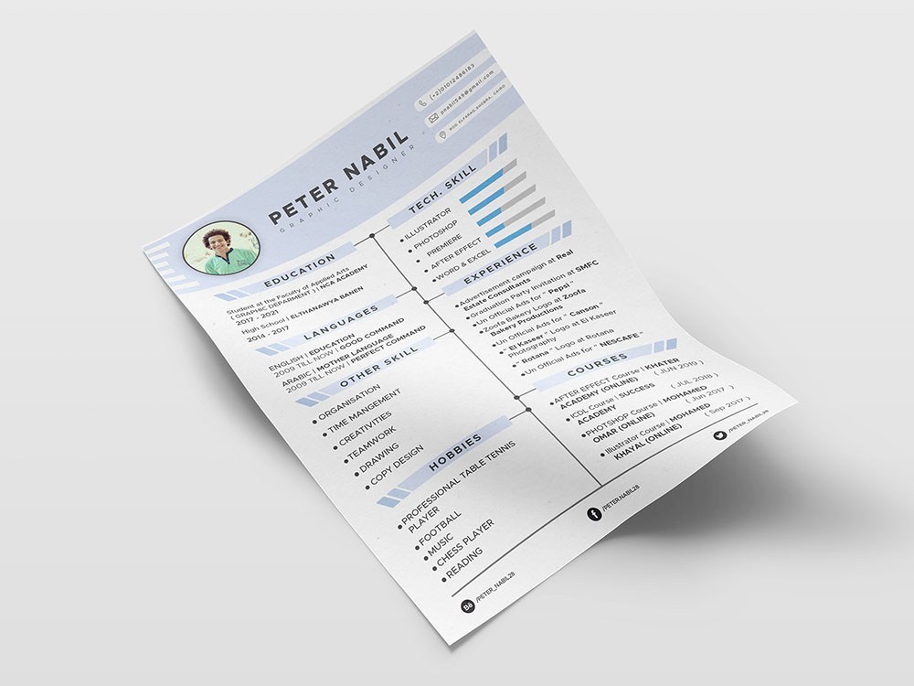 Download Graphic Designer Resume Template Free Download 2021 - Daily Mockup