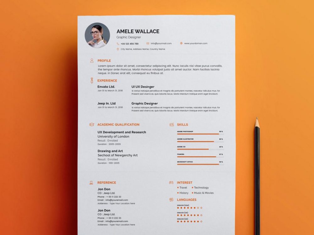 Free Resume Template PSD format 2020 - Daily Mockup