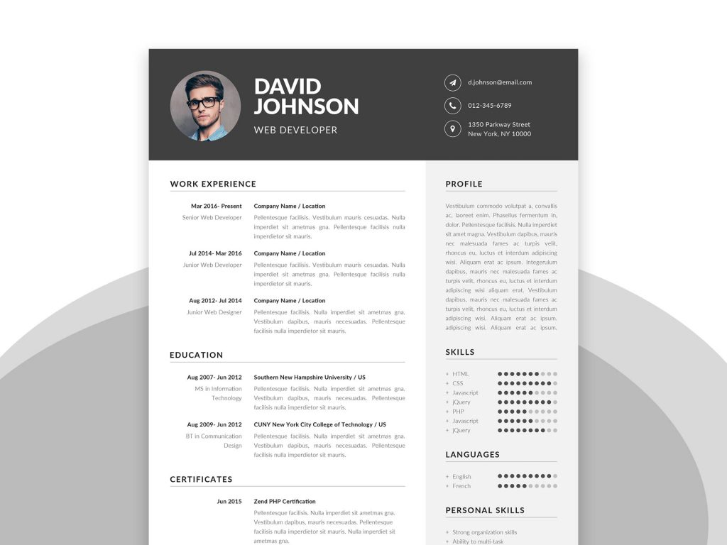 Free Modern Resume Template in Word Format 20 - Daily Mockup Throughout Resume Templates Word 2007
