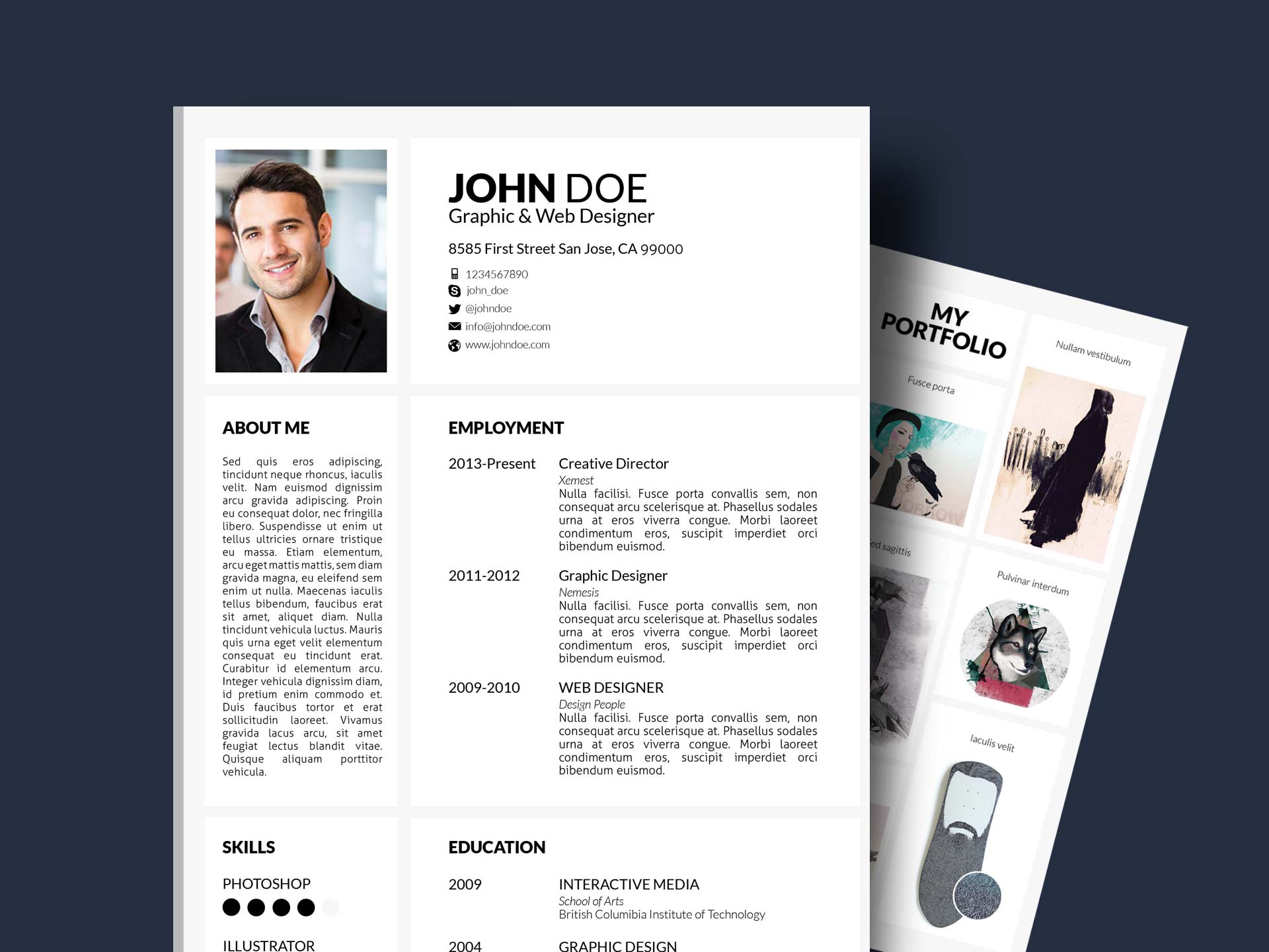 Modern Resume Template With Portfolio and Cover Letter 2020 - Daily Mockup