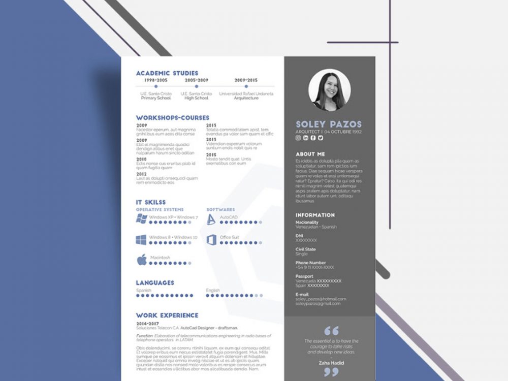 One Page Resume Template