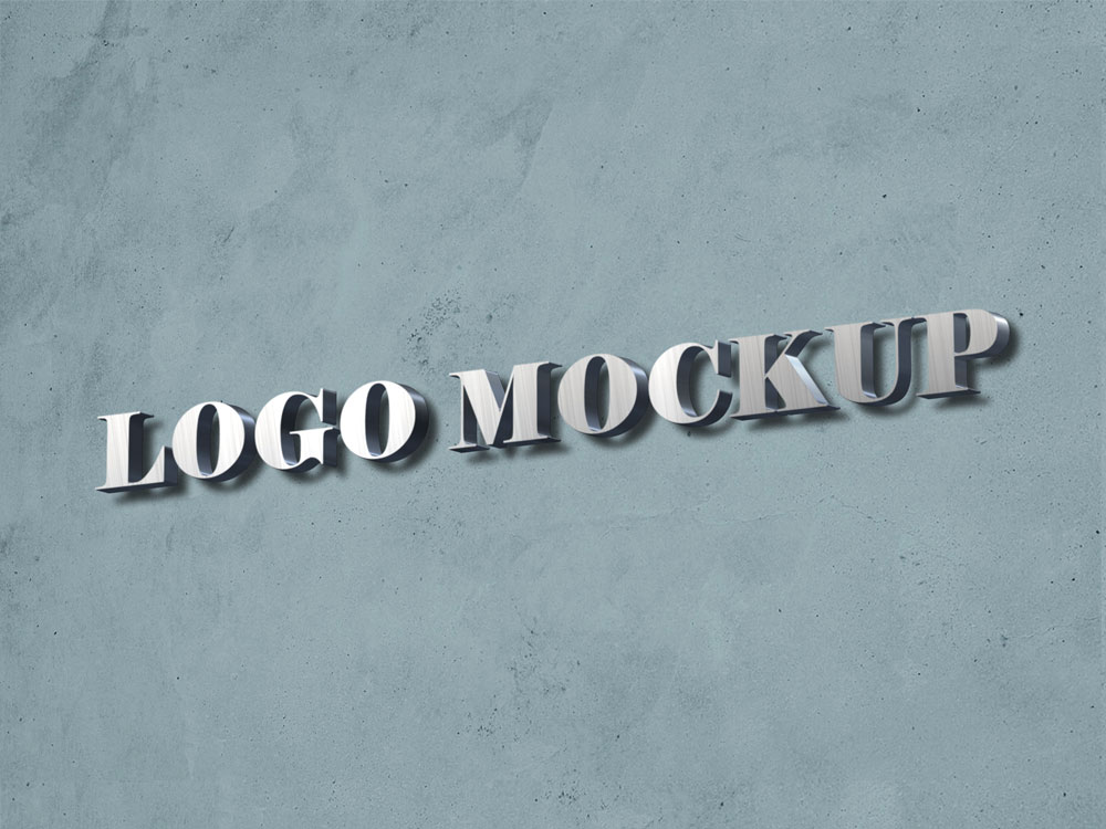 free 3d logo mockup psd