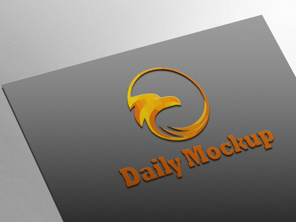 Free Card Embossed Logo Mock-up 2023 - Daily Mockup