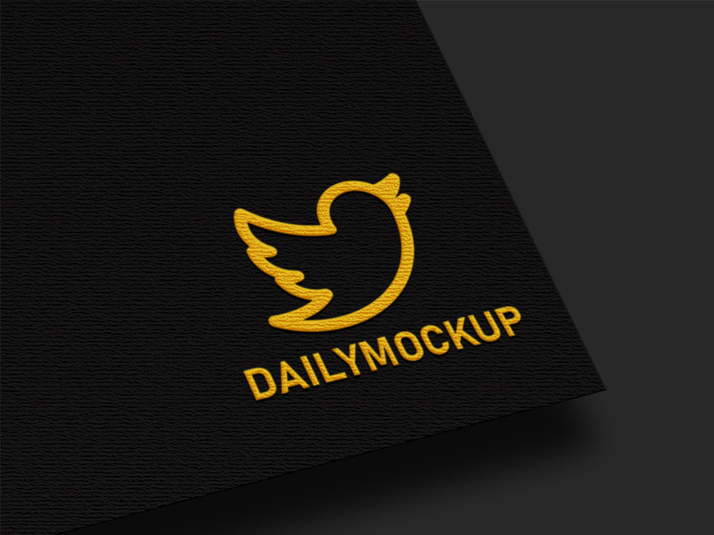 Free Logo Mockup on Texture Card