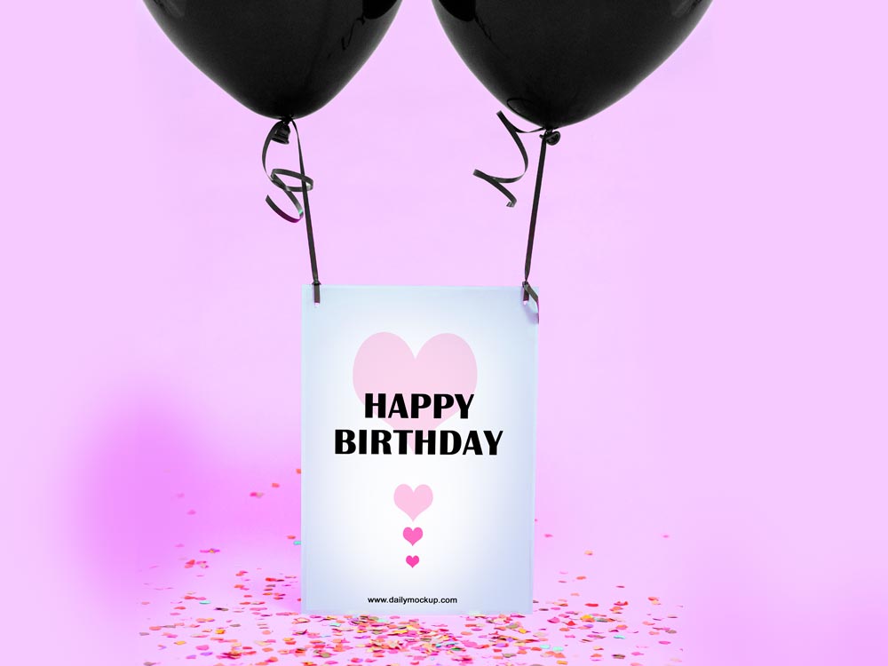 Birthday Greeting Card Mockup